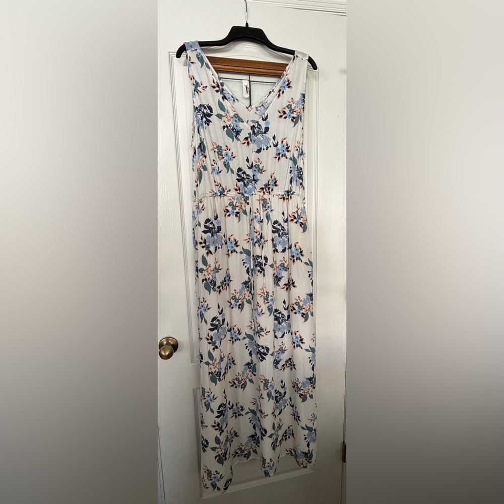 Lucky Brand Floral Maxi Dress - White and Blue